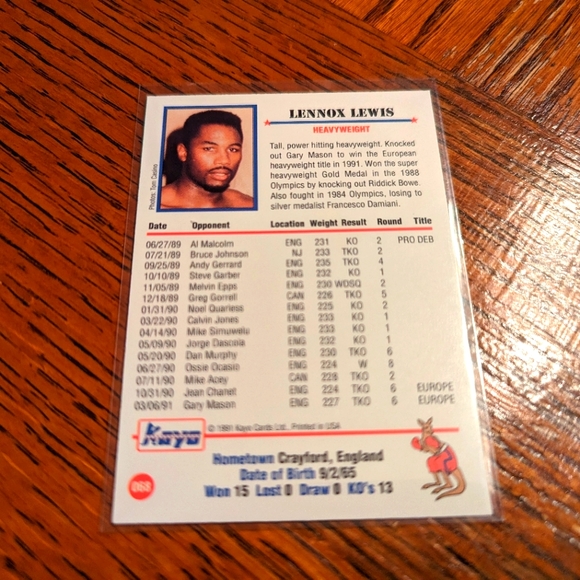 Lennox Lewis 🥊 Boxing Trading Card Kayo #68 🔥 The Lion - Picture 3 of 3
